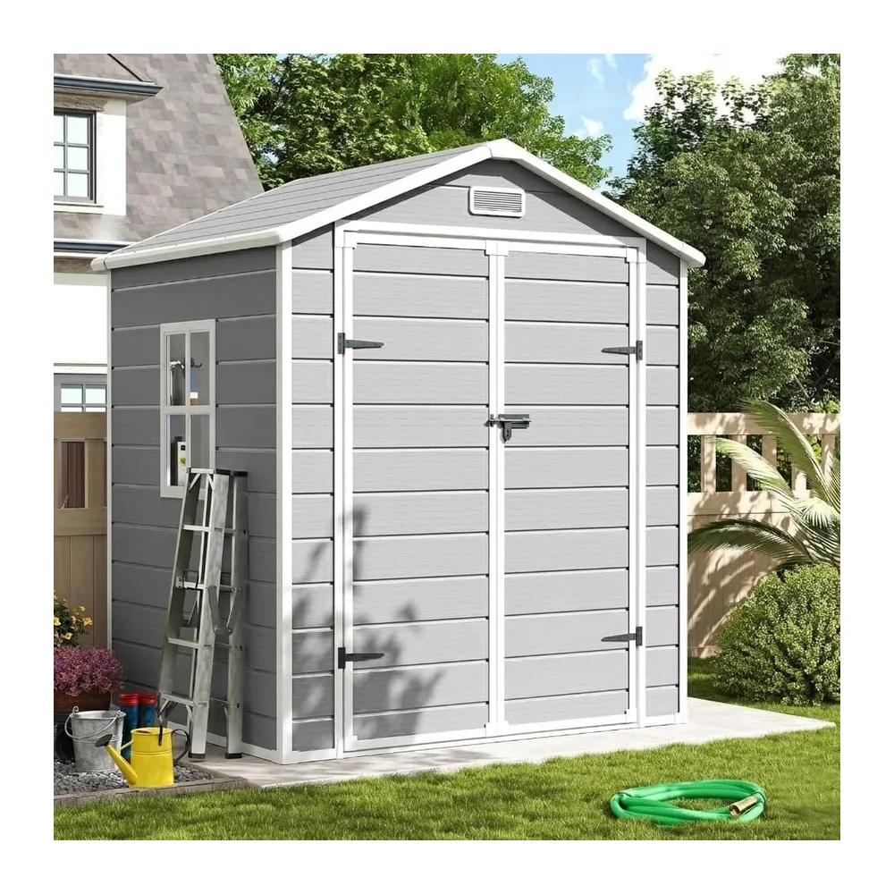 UDPATIO Abri de Jardin en Résine 12mm 184x135x210cm, 3.9 m³ - Cabane de Jardin Extérieur