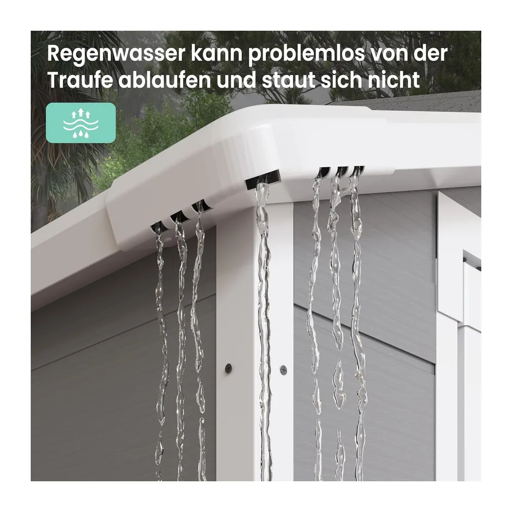 UDPATIO Abri de Jardin en Résine 12mm 184x135x210cm, 3.9 m³ - Cabane de Jardin Extérieur