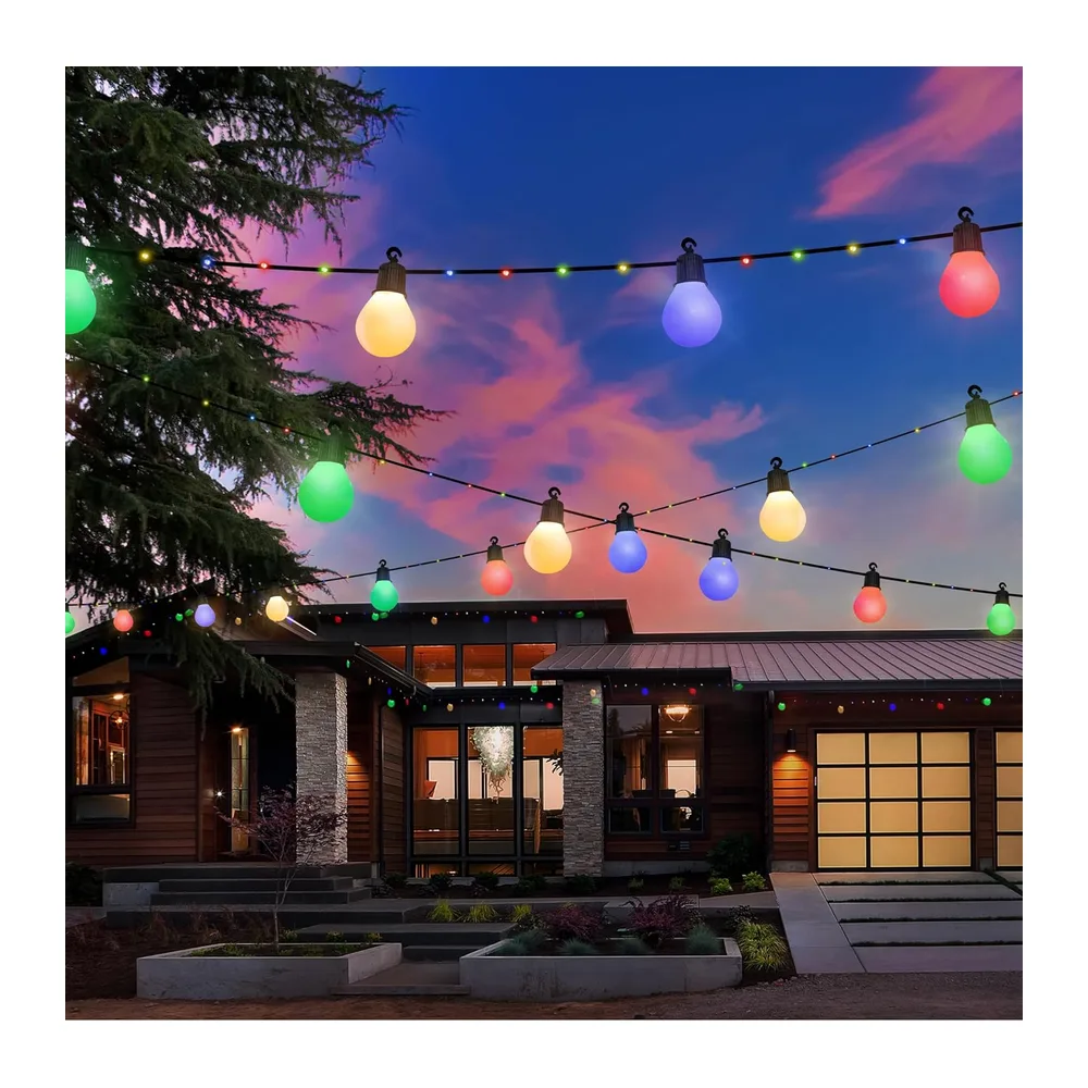 Tacobey Guirlande Solaire Extérieur avec 20 G40 Blanche Ampoules,  , 10M 100 LEDs