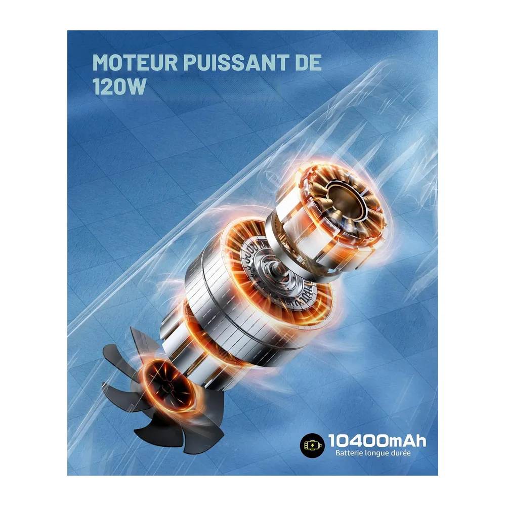 UIRWAY V3 Aspirateur Piscine sans Fil, 26,5 GPM Aspirateur Piscine Hors Sol Puissant