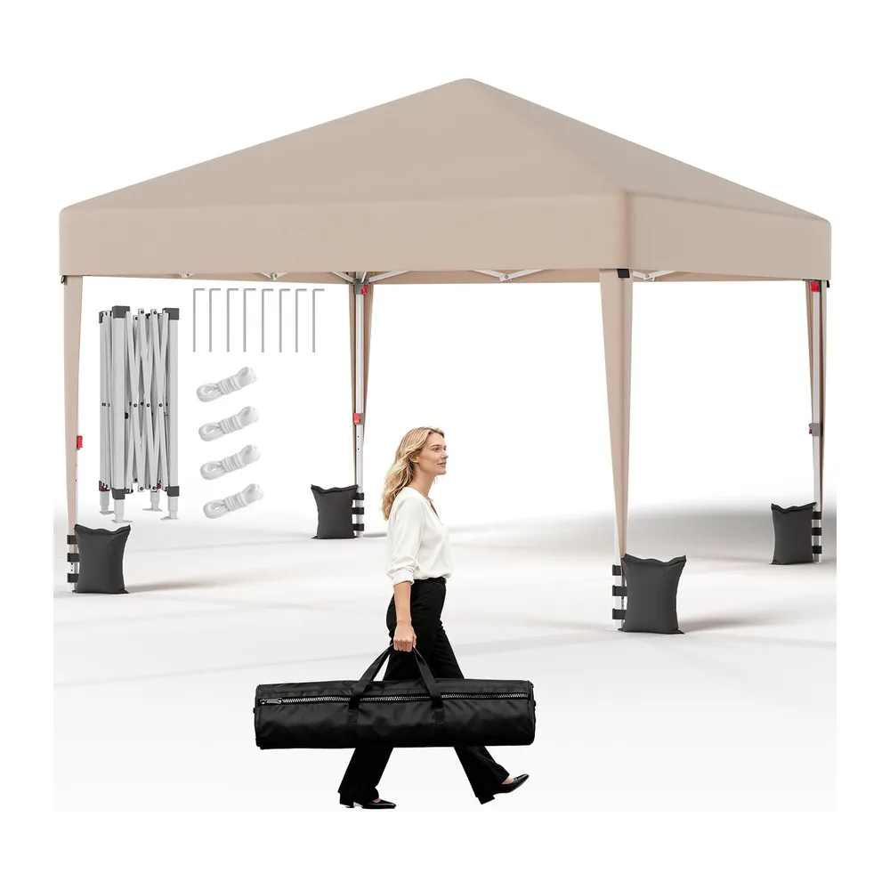 JUMMICO Tonnelle Pliante 3x6m Imperméable Hauteur Réglable - Bleu