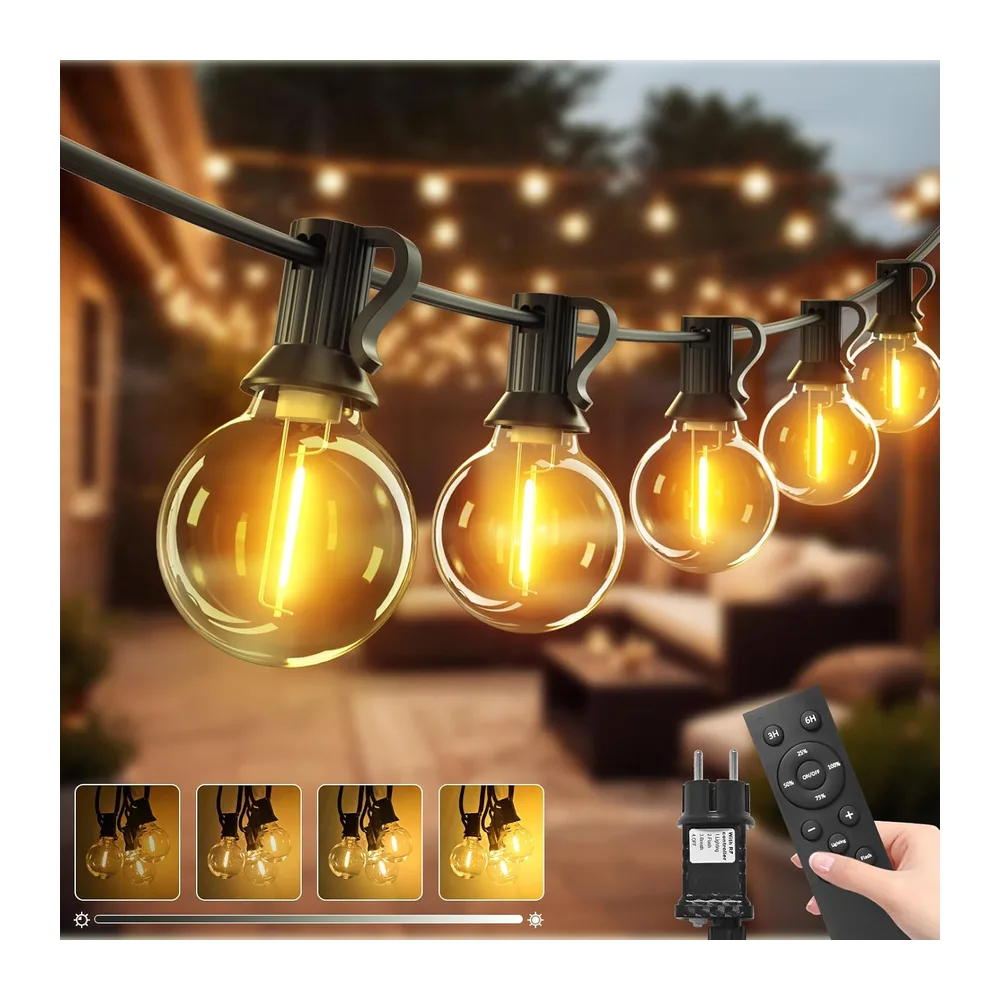 btfarm 10M Guirlande Lumineuse Exterieure Avec Télécommande, Blanc Chaud
