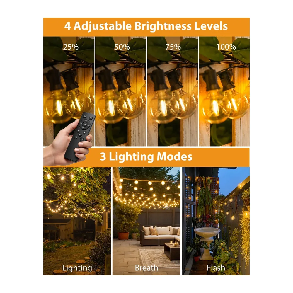 btfarm 10M Guirlande Lumineuse Exterieure Avec Télécommande, Blanc Chaud