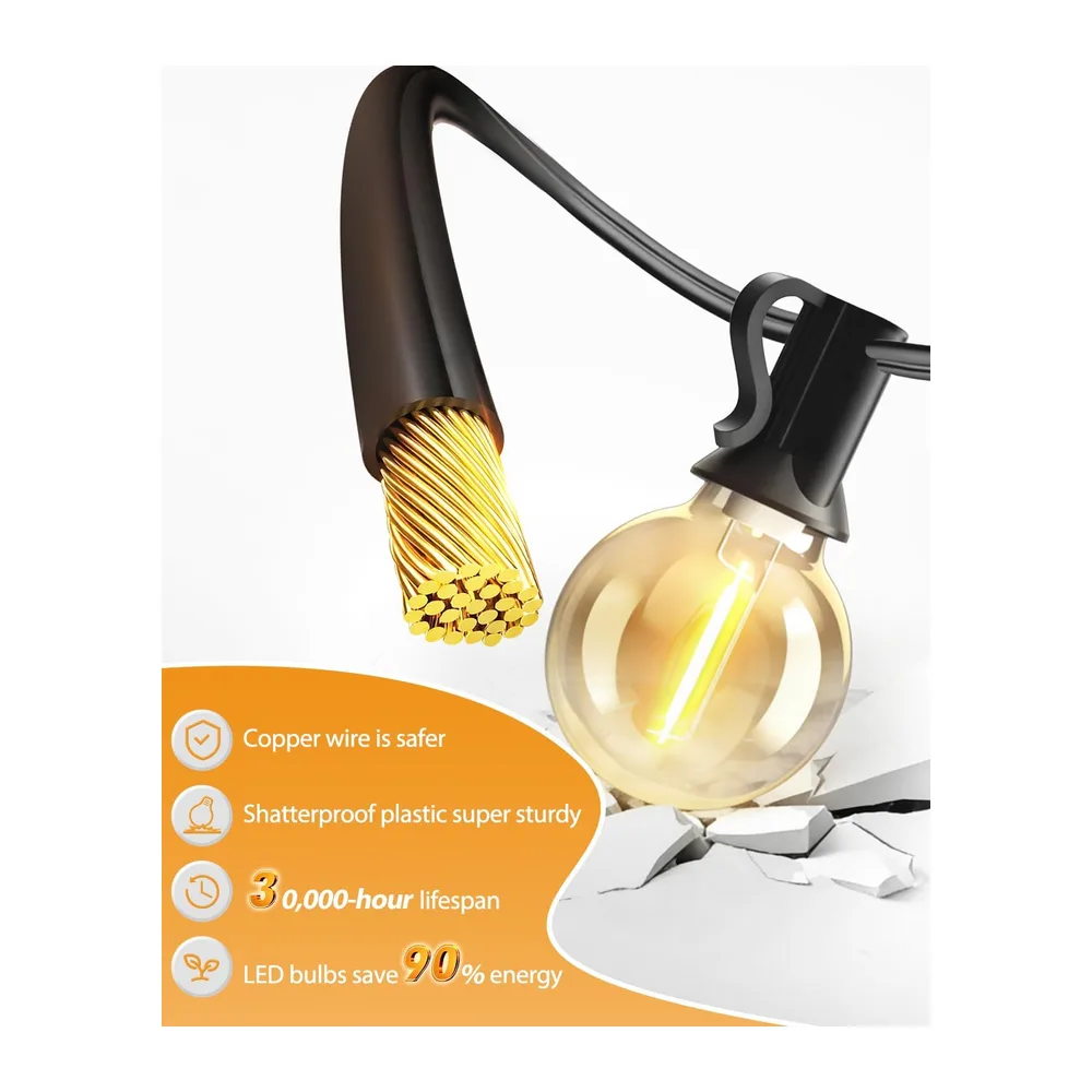 btfarm 10M Guirlande Lumineuse Exterieure Avec Télécommande, Blanc Chaud