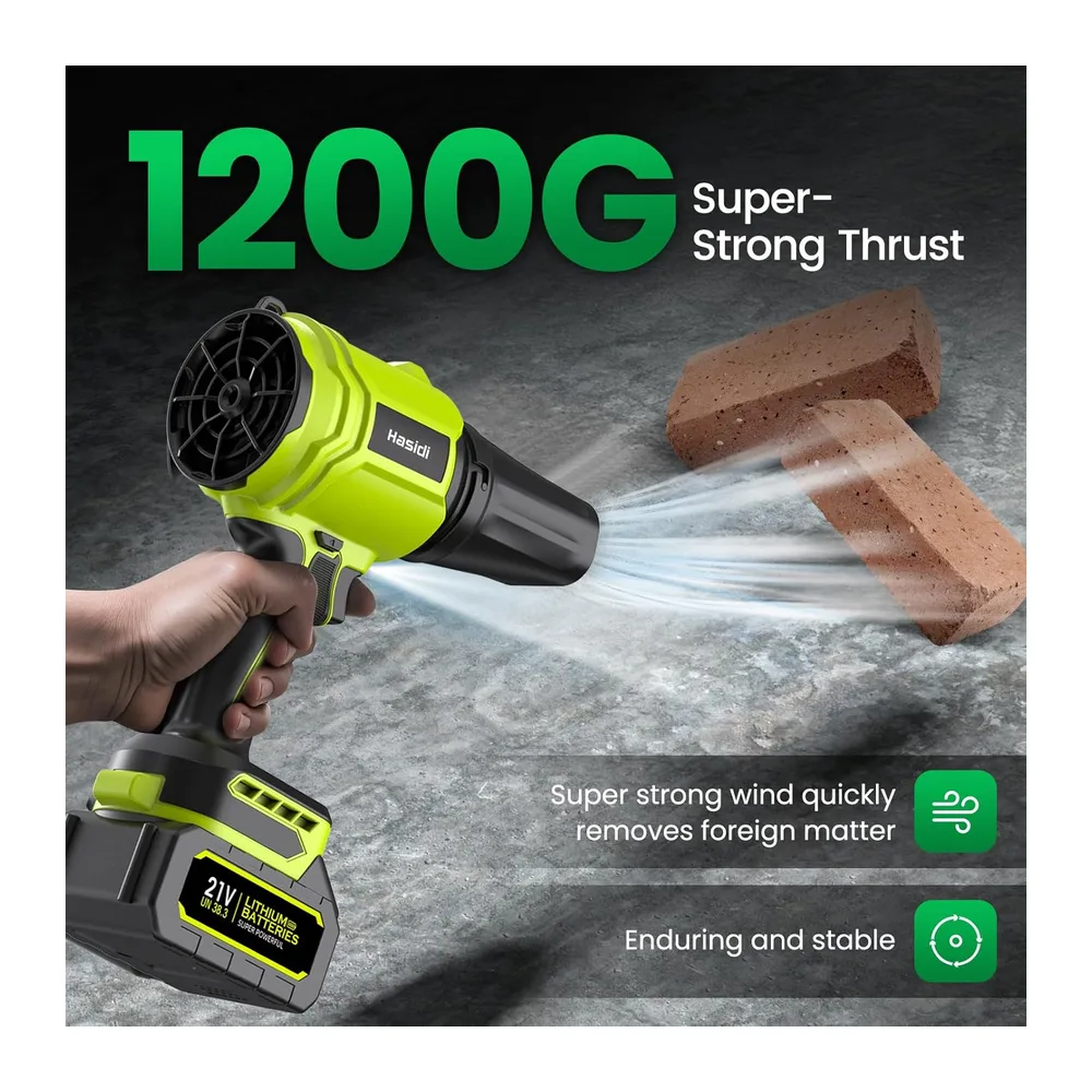 Souffleur de Feuilles sans Fil, 900 000 TR/Min, 2 Batteries, Chargeur et 2 Buses