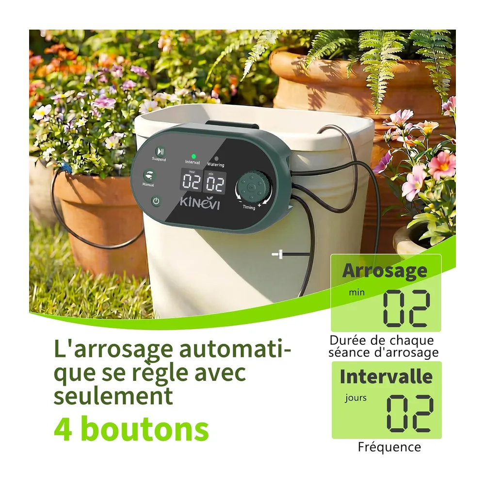 Kit Arrosage Automatique Solaire pour 15 Plantes les