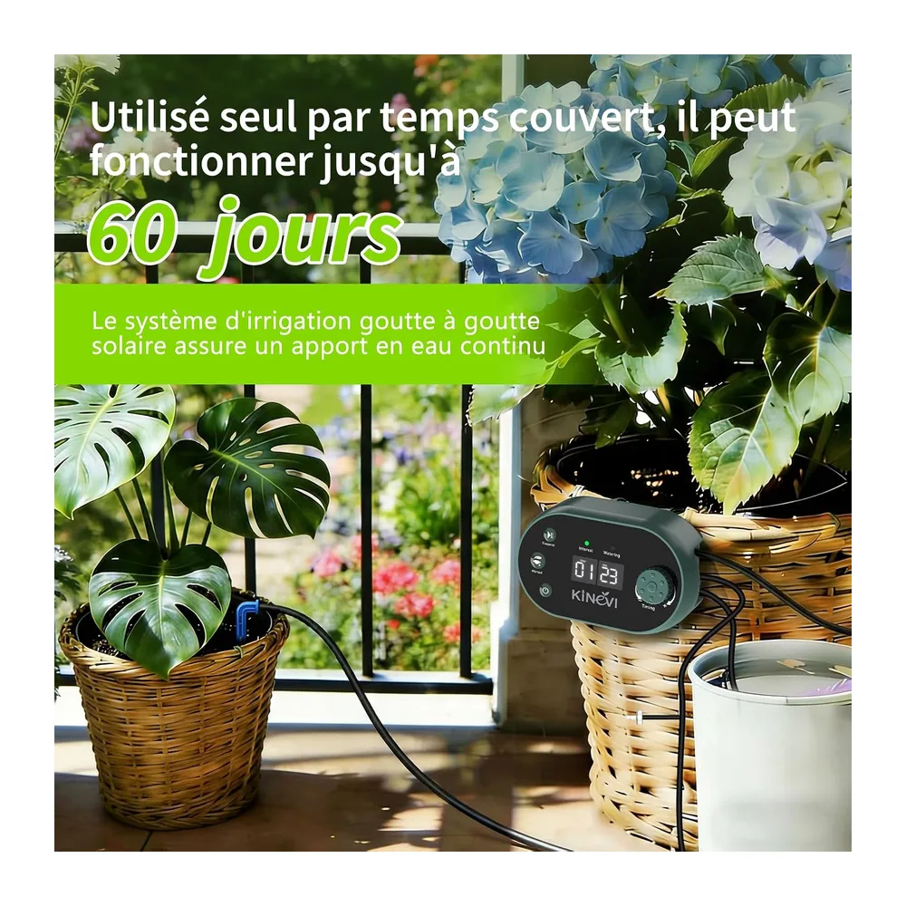 Kit Arrosage Automatique Solaire pour 15 Plantes les