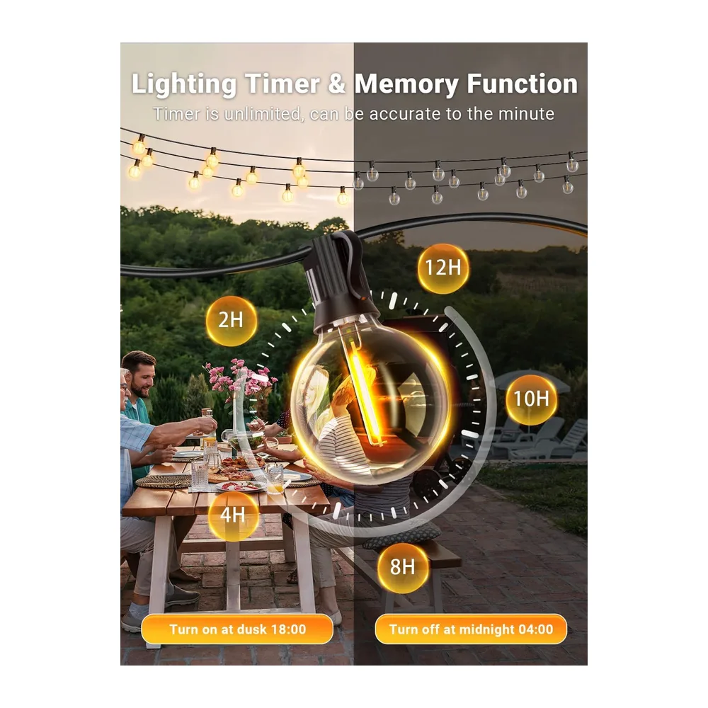 Guirlande Lumineuse Exterieure Dimmable, 30m Guirlande Guinguette Exterieur