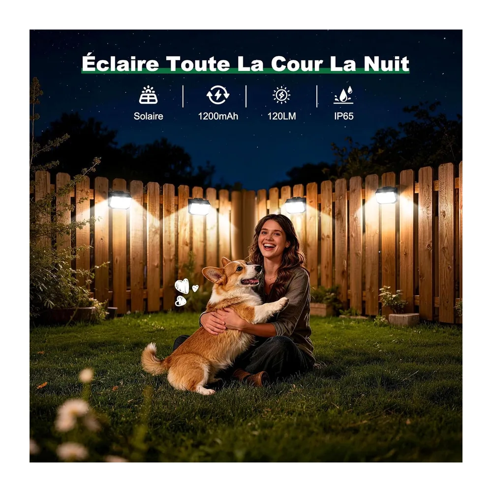 Lampe Solaire Exterieur avec Detecteur 3 Modes IP65,Lot de 3