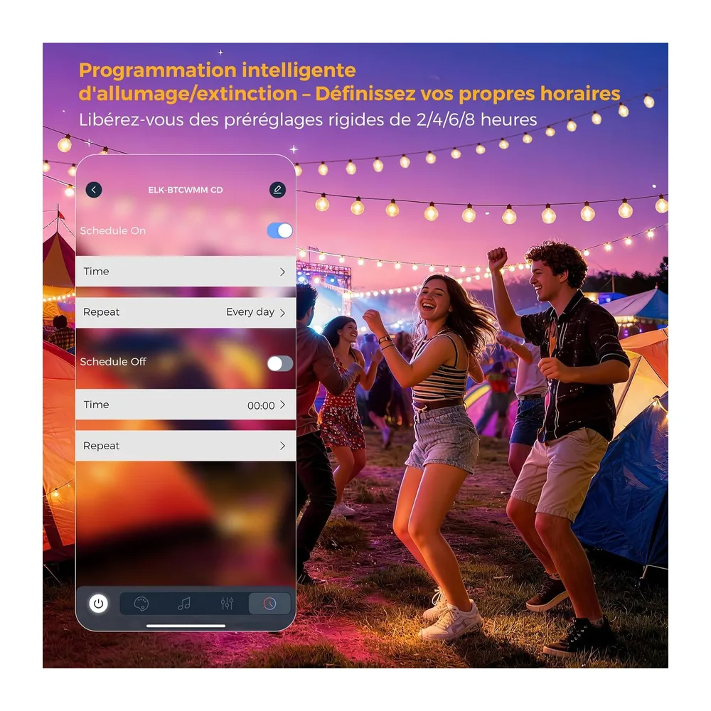 Guirlande Lumineuse Exterieure 33,3M - G40 LED avec App & Télécommande