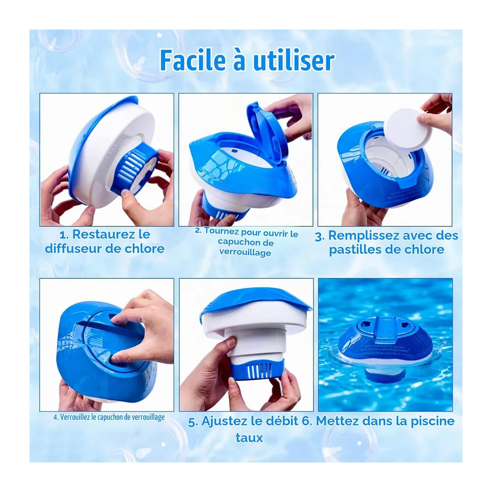 Diffuseur Chlore Piscine, Flotteur Piscine Chlore, Distributeur Chlores Piscines