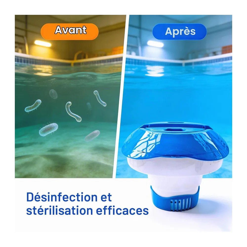 Diffuseur Chlore Piscine, Flotteur Piscine Chlore, Distributeur Chlores Piscines