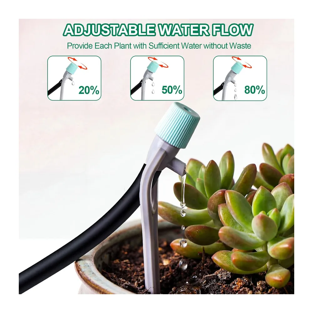 Système D'arrosage Automatique à Double Circuit Wi-Fi, pour 20 Plantes