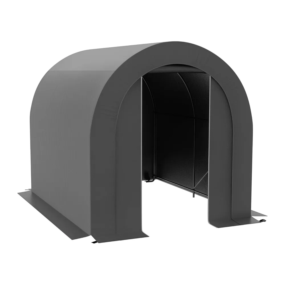 Outsunny Abri de Jardin Abri de Vélo Cadre Métal 2,4x1,8x1,9m Gris Foncé