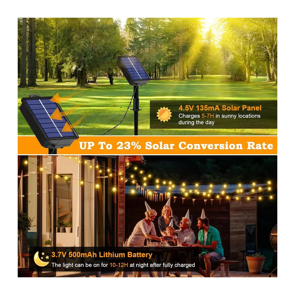 Guirlande Lumineuse Exterieure, 18M 100 LED Guirlande Solaire Exterieur