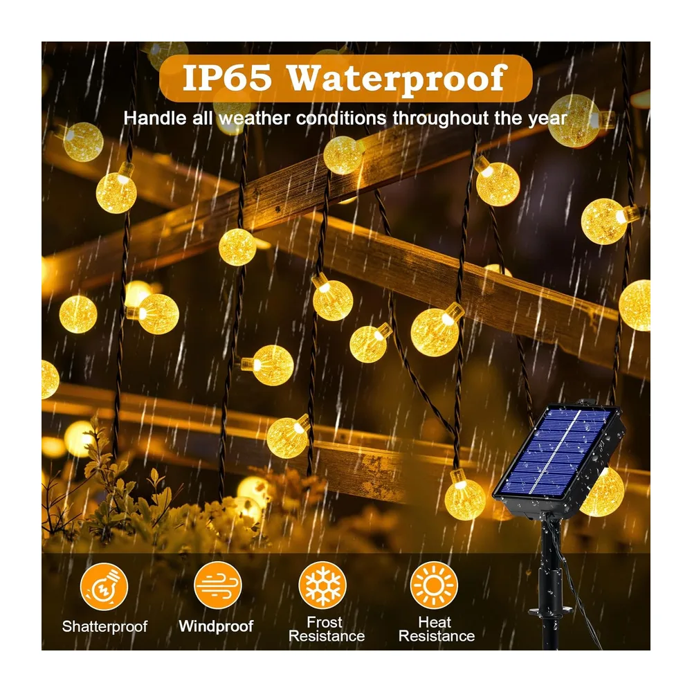 Guirlande Lumineuse Exterieure, 18M 100 LED Guirlande Solaire Exterieur