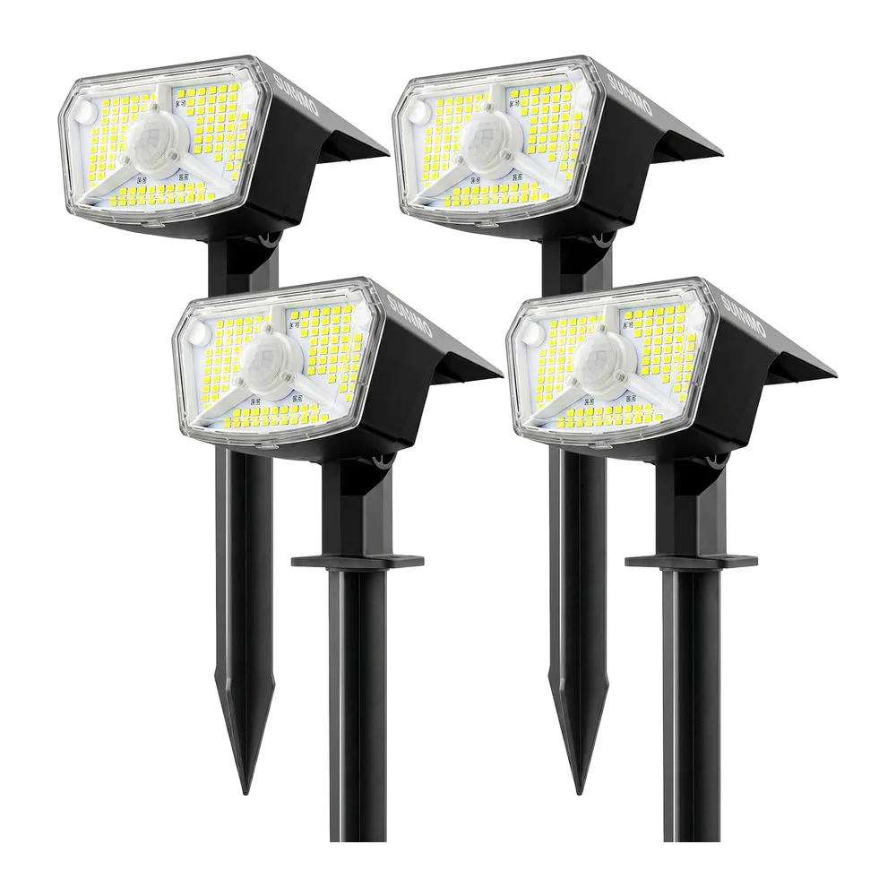 Spot Solaire Exterieur Detecteur de Mouvement, Lot de 4 Lampe Solaire Exterieur Jardin