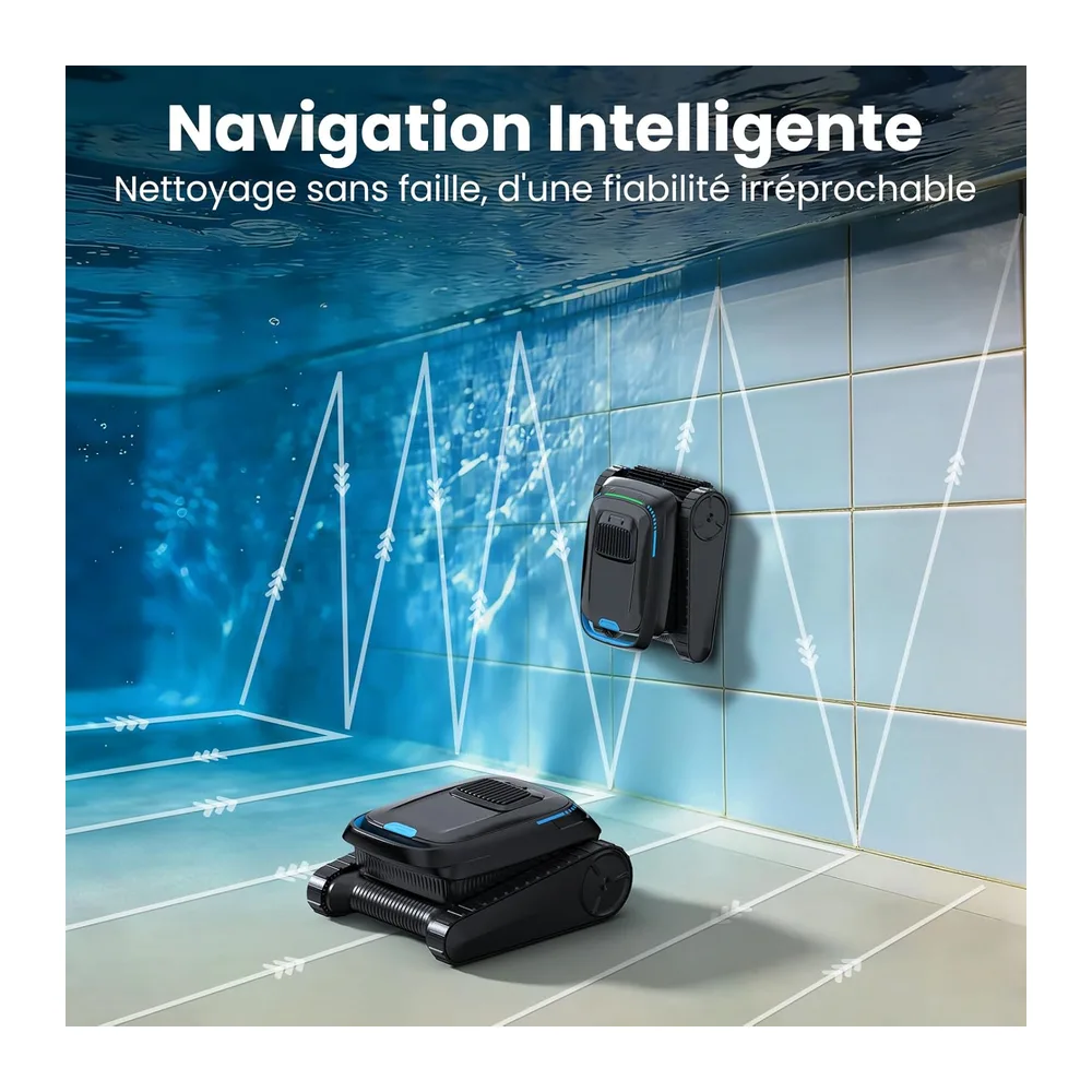 (2026 Upgrade) Robot de piscine Sol et Mur, Ligne d'eau, Aspirateur de piscine sans fil à