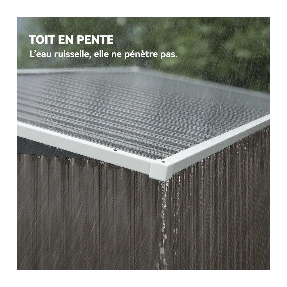 Outsunny Abri de Jardin Métal 3m² Gants Aérations 249x121x183cm Gris Clair