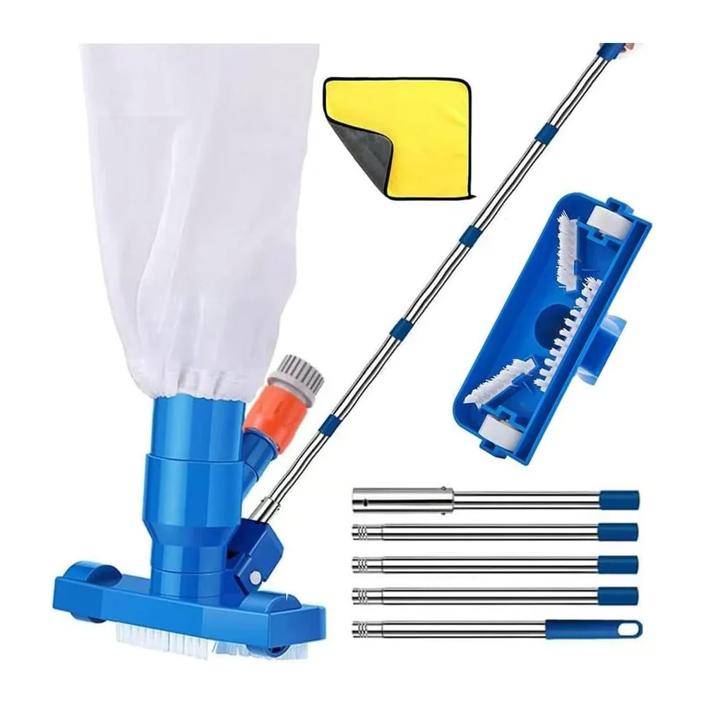 Aspirateur Piscine Gonflable avec Perche Télescopique 180cm, Aspirateur Piscine Hors Sol