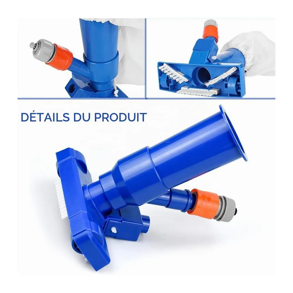 Aspirateur Piscine Gonflable avec Perche Télescopique 180cm, Aspirateur Piscine Hors Sol