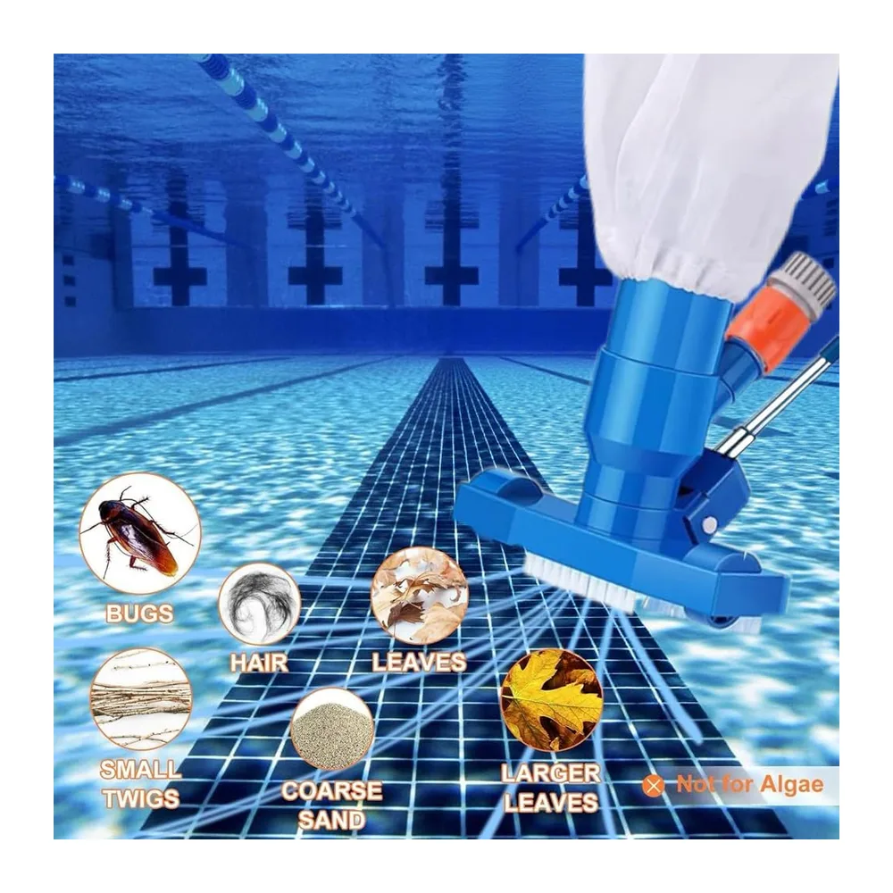 Aspirateur Piscine Gonflable avec Perche Télescopique 180cm, Aspirateur Piscine Hors Sol