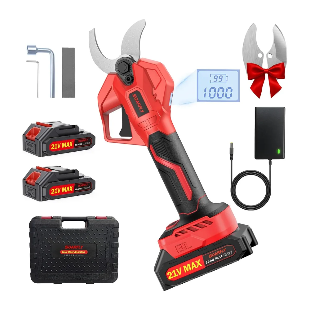 SOARFLY Sécateur Électrique Sans Fil, Coupe Jusqu'à 50 mm, Moteur Brushless 700 W, 2