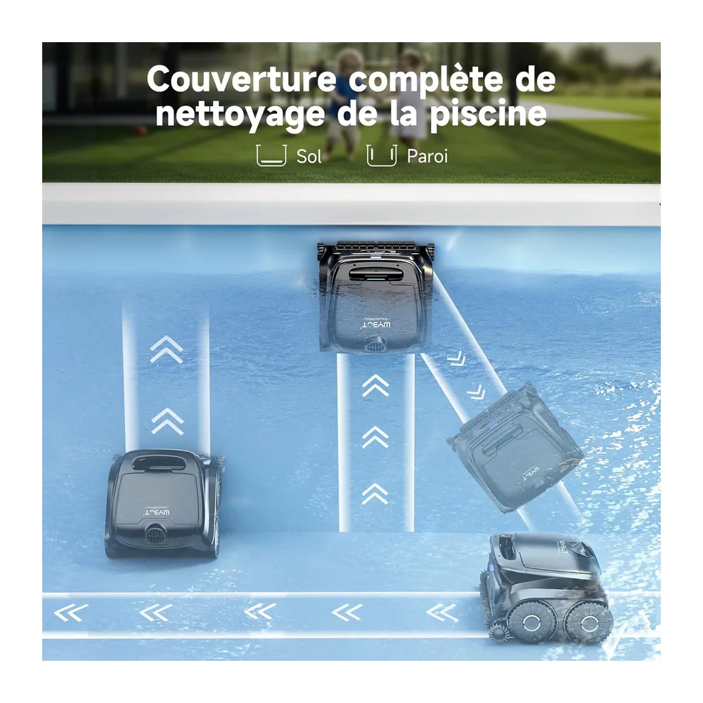 WYBOT B1 Robot de Piscine sans Fil Fond Et Parois 120 Min d'Autonomie