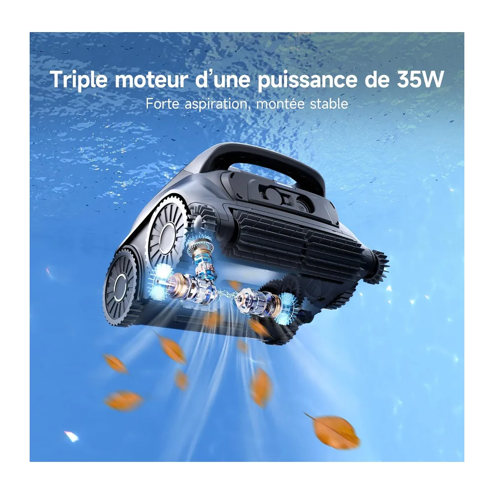 WYBOT B1 Robot de Piscine sans Fil Fond Et Parois 120 Min d'Autonomie