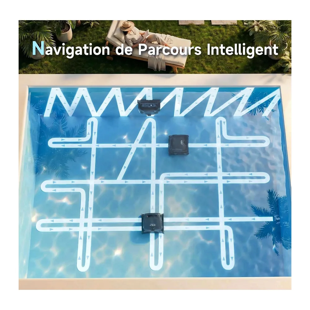 WYBOT B1 Robot de Piscine sans Fil Fond Et Parois 120 Min d'Autonomie