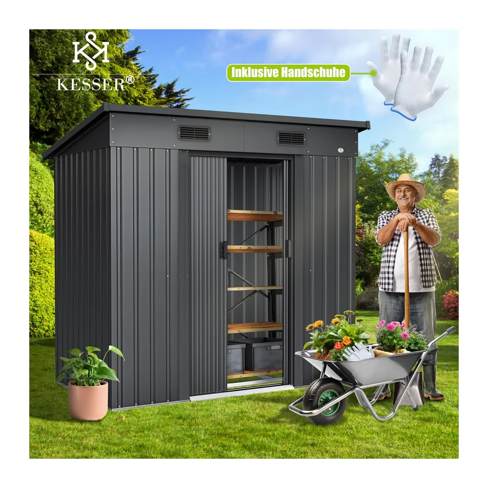 KESSER - Abri de jardin en métal de 4 m³ avec fondation