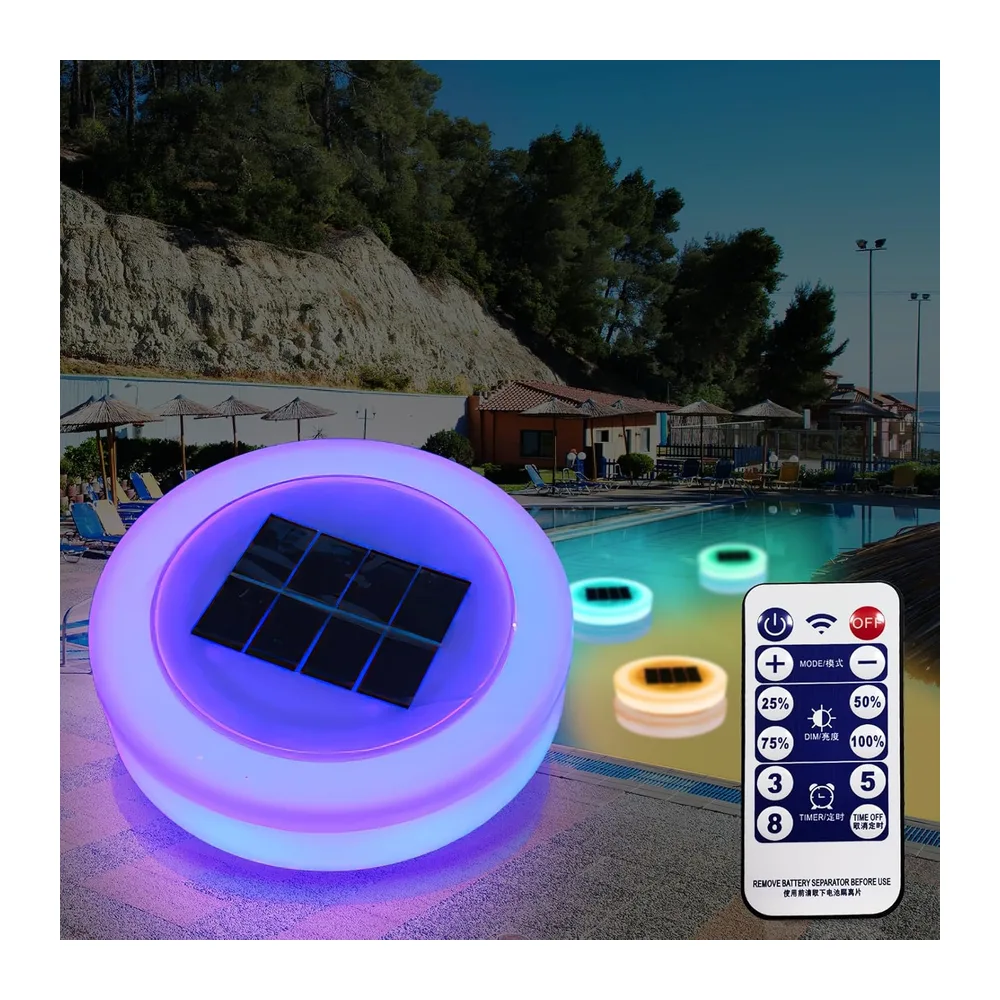 Lumière Piscine Flottante Solaire, Éclairage Piscine Sous-marin Solaire, Lampes
