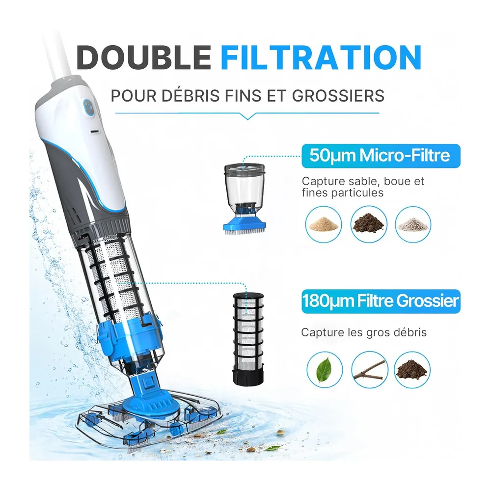 2026 Aspirateur Piscine à Batterie, Aspirateur de Spa sans Fil