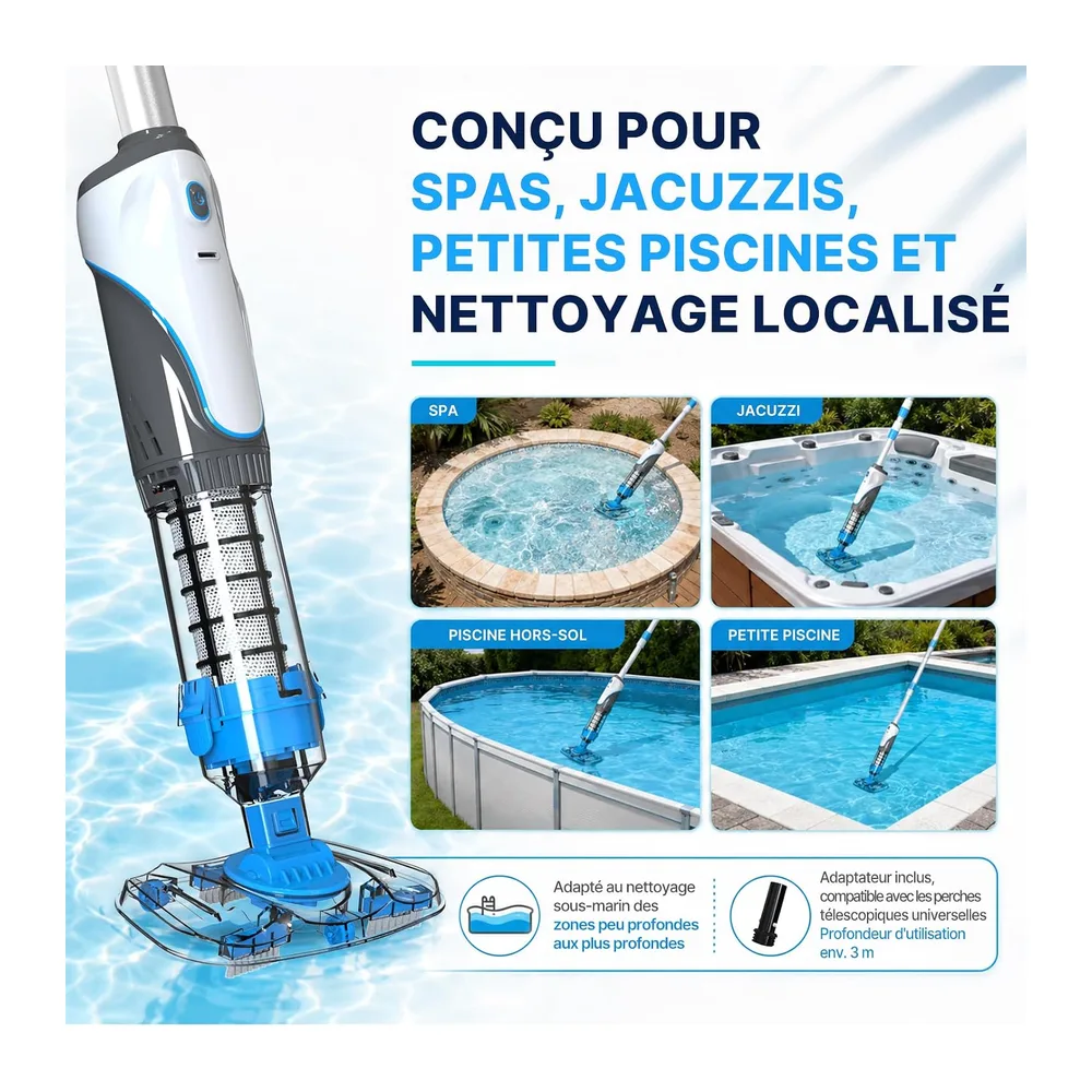 2026​ Aspirateur Piscine à Batterie, Aspirateur de Spa sans Fil