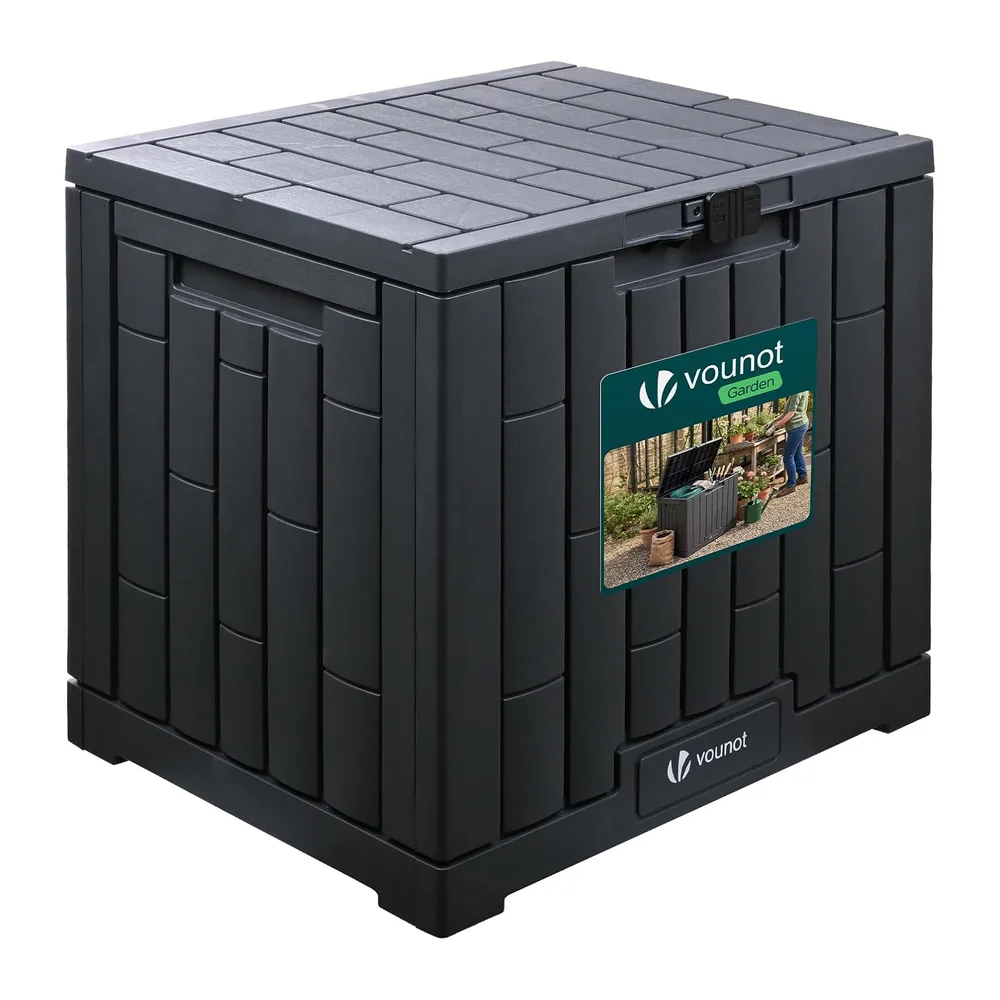 vounot® Coffre de Rangement Extérieur 126L Boîte de Jardin Étanche Anti UV avec