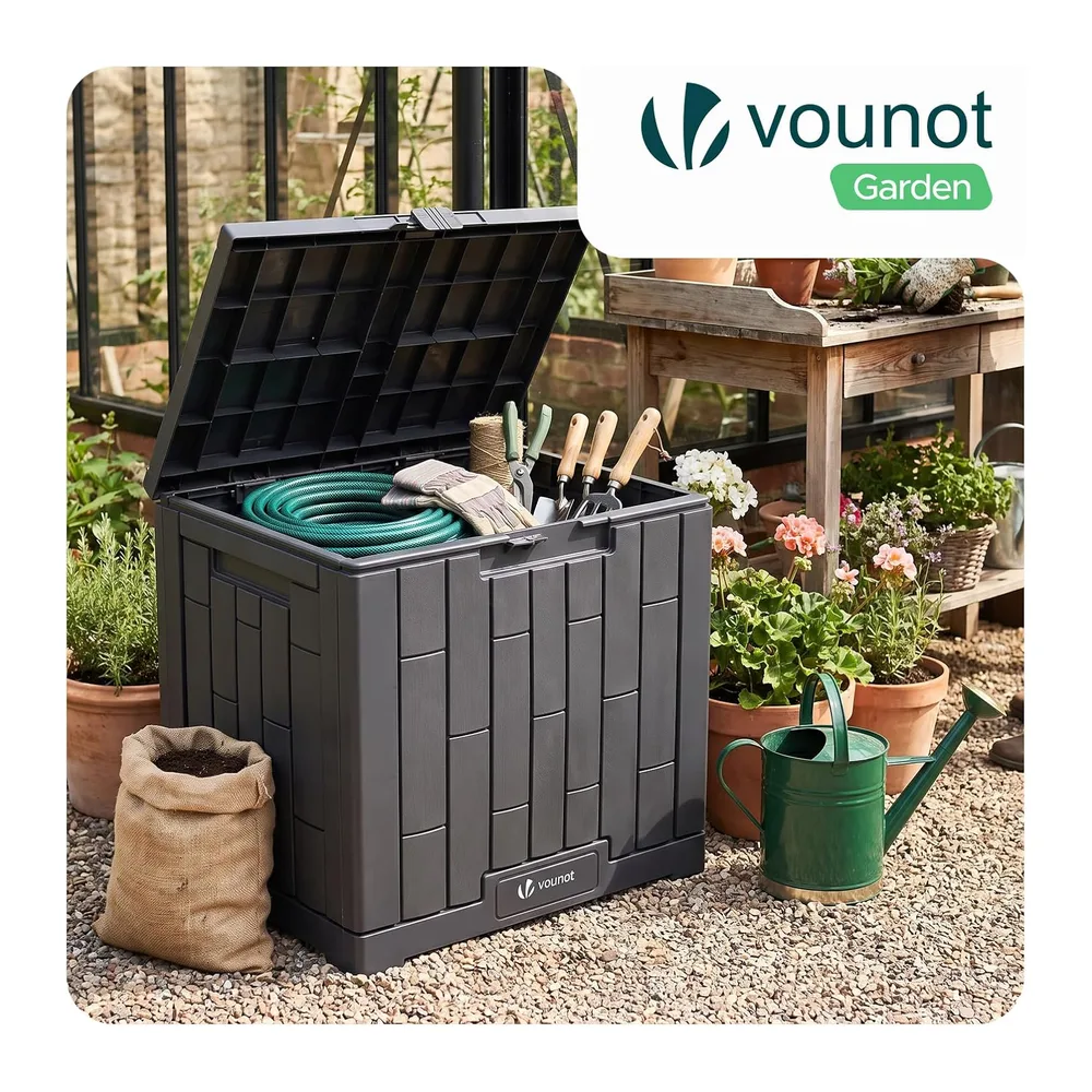 vounot® Coffre de Rangement Extérieur 126L Boîte de Jardin Étanche Anti UV avec