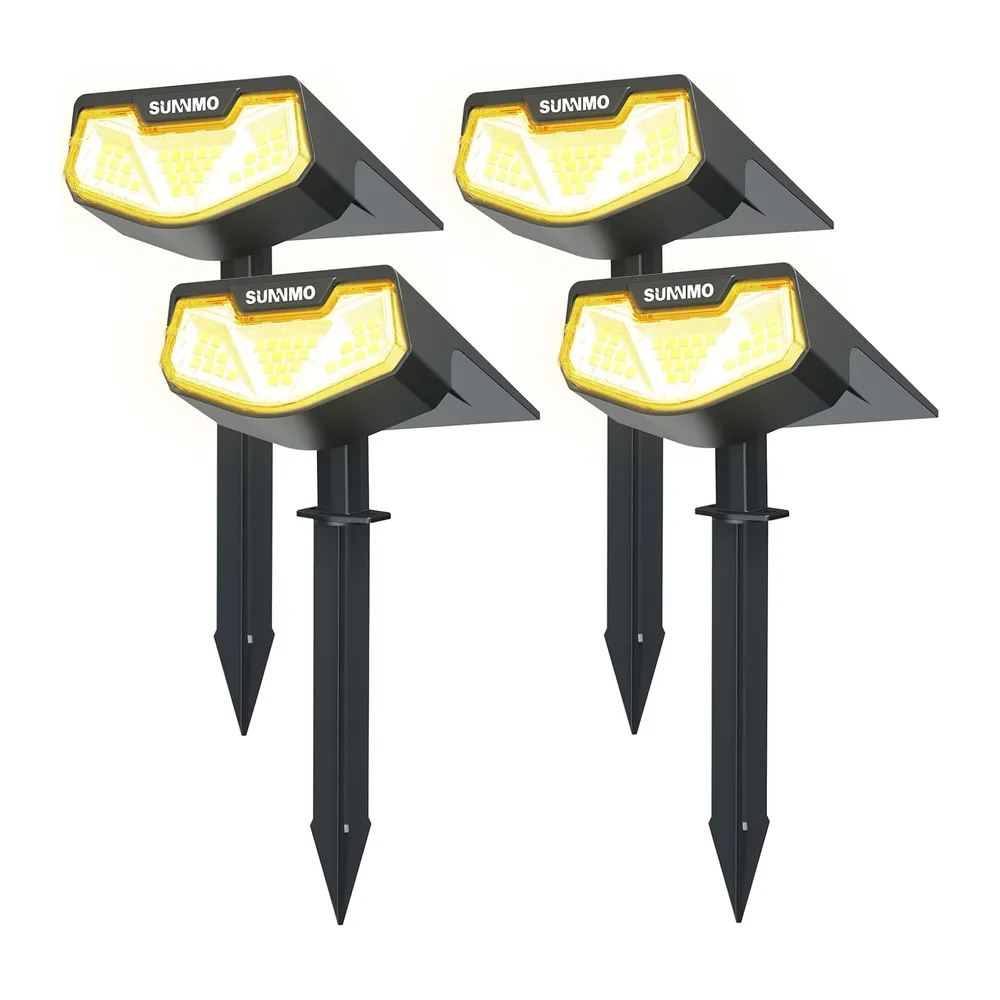 Spot Solaire Exterieur, Lot de 4 Lampe Solaire Exterieur Jardin Puissante, Lumiere