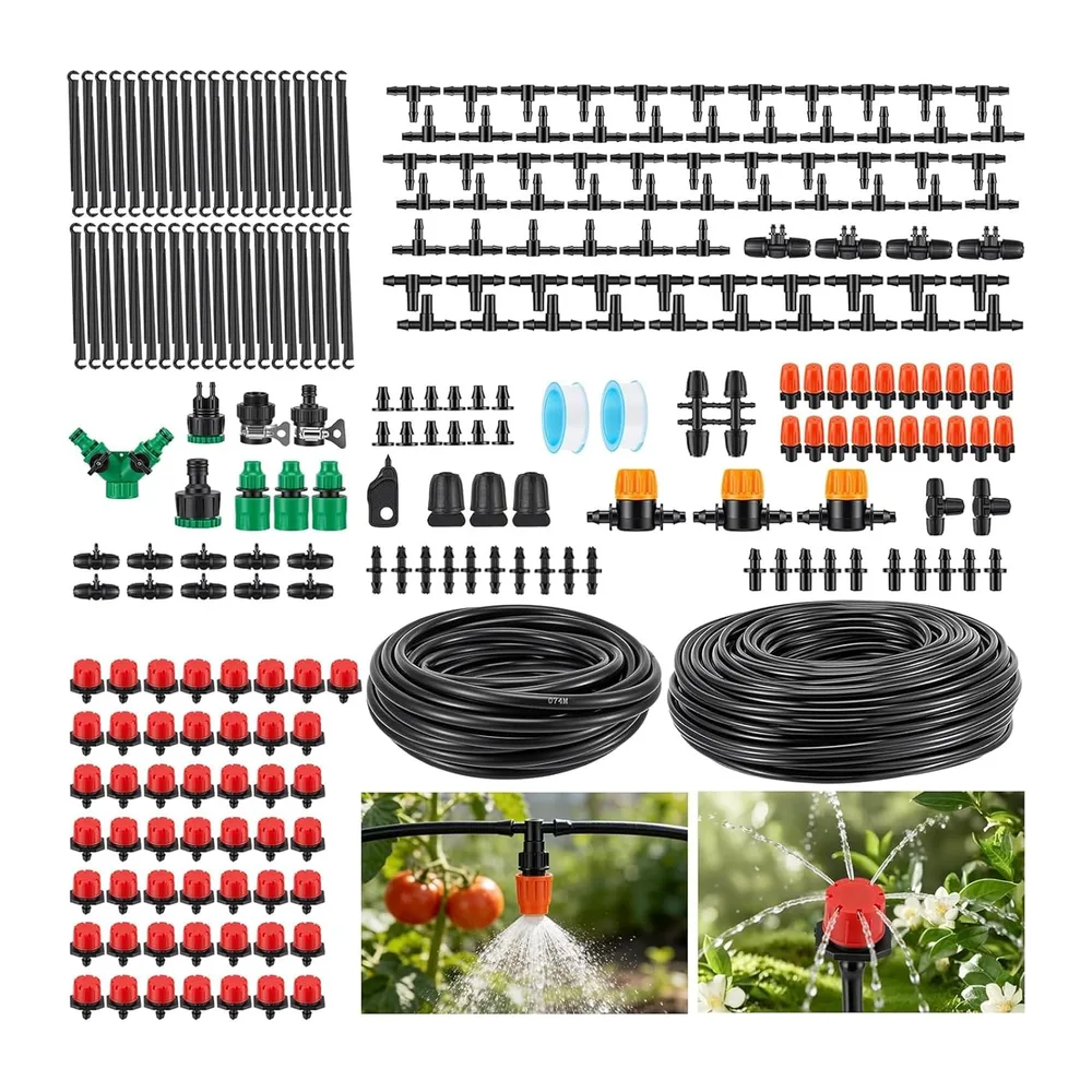 Système d'irrigation Jardin, 340Pcs Kit d'irrigation Goutte, 55m+15m Kit Arrosage