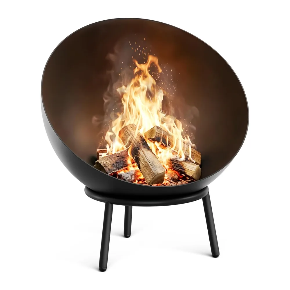 blumfeldt Fireball 66 cm Brasero - Brasero en Acier avec Design 2-en-1 inclinable, Acier