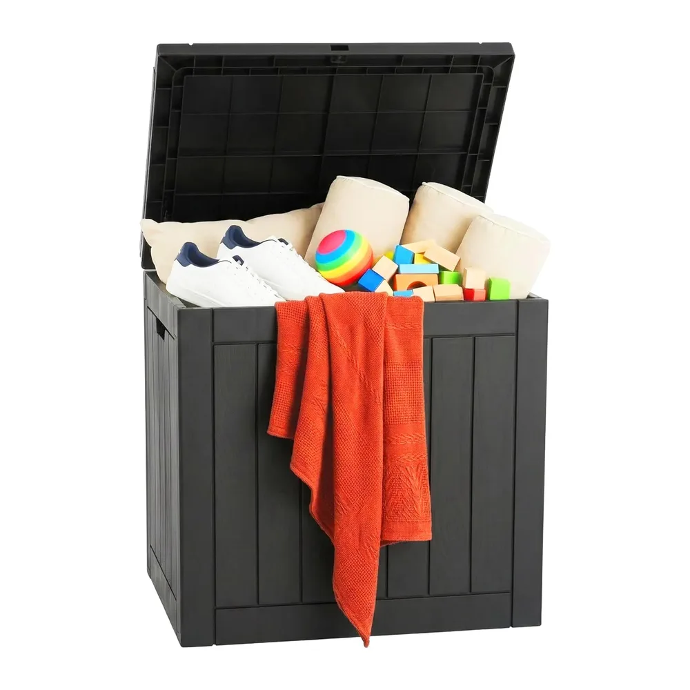 Relaxdays Coffre de Jardin pour Coussins et Outils, résistant aux UV, 118 L, 53x56x43 cm