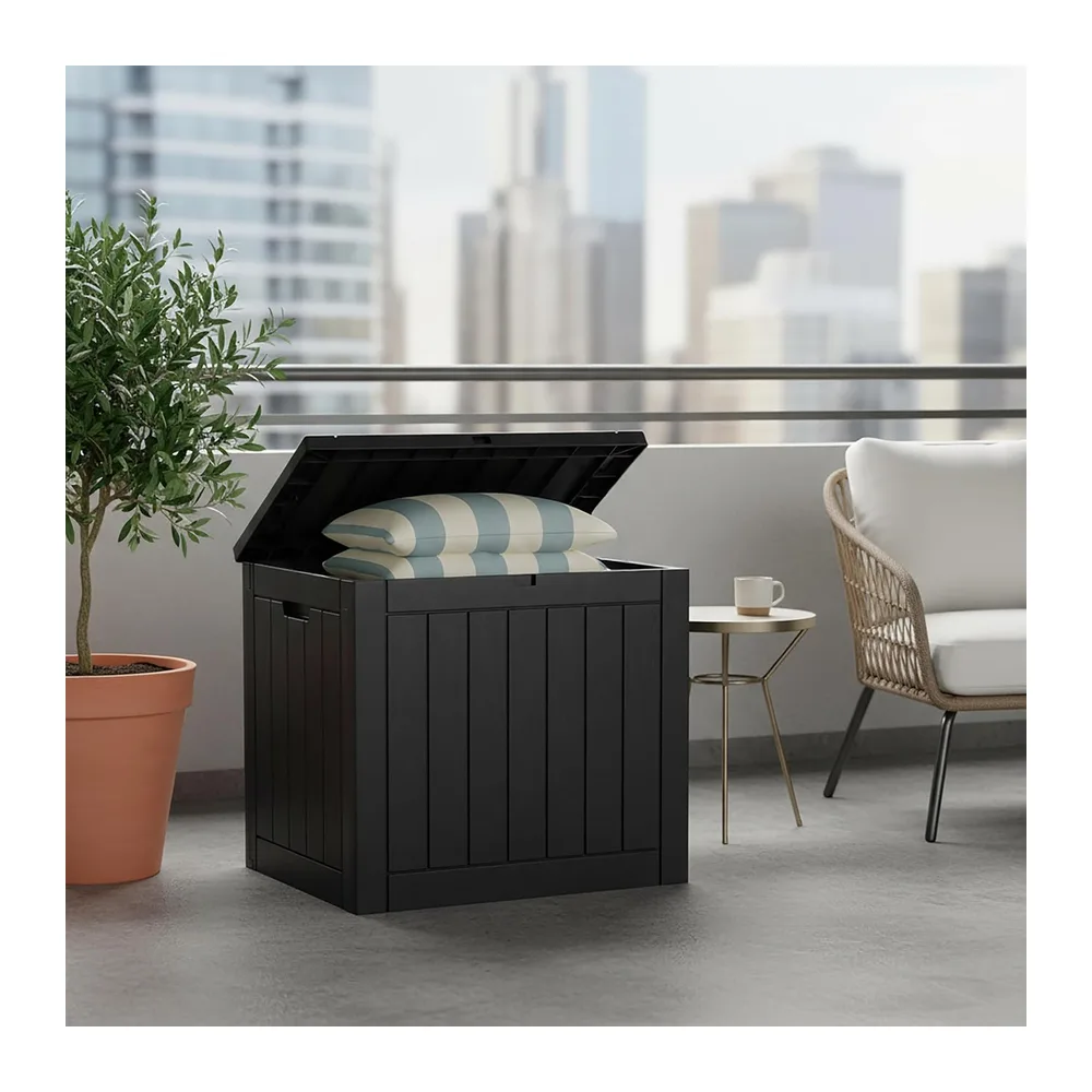 Relaxdays Coffre de Jardin pour Coussins et Outils, résistant aux UV, 118 L, 53x56x43 cm