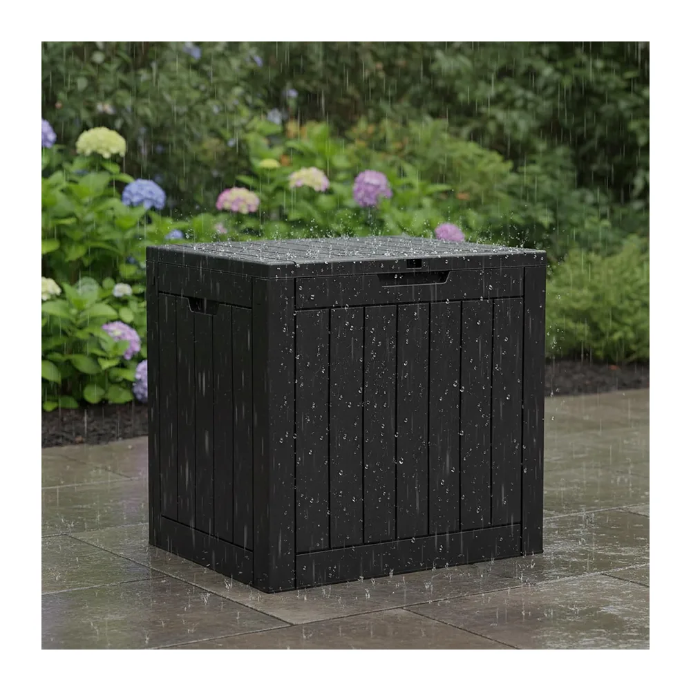 Relaxdays Coffre de Jardin pour Coussins et Outils, résistant aux UV, 118 L, 53x56x43 cm