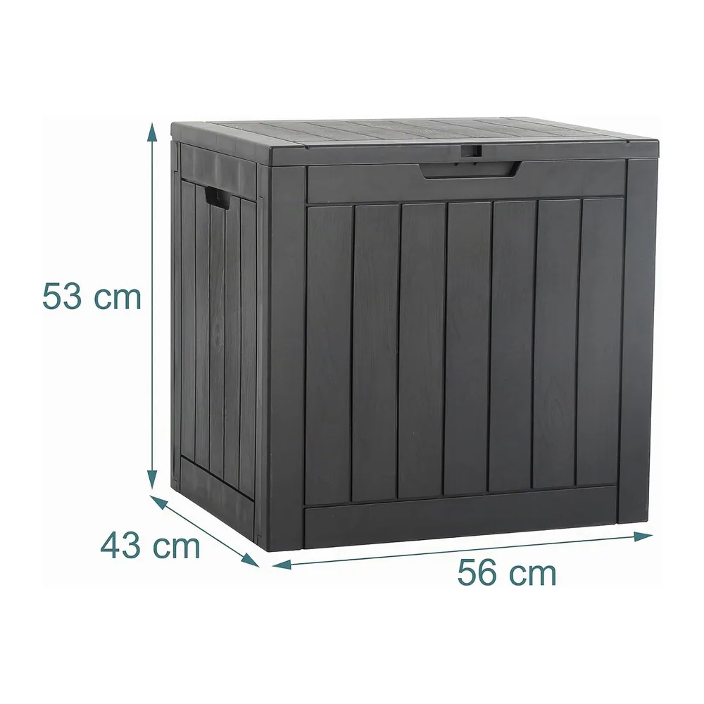 Relaxdays Coffre de Jardin pour Coussins et Outils, résistant aux UV, 118 L, 53x56x43 cm