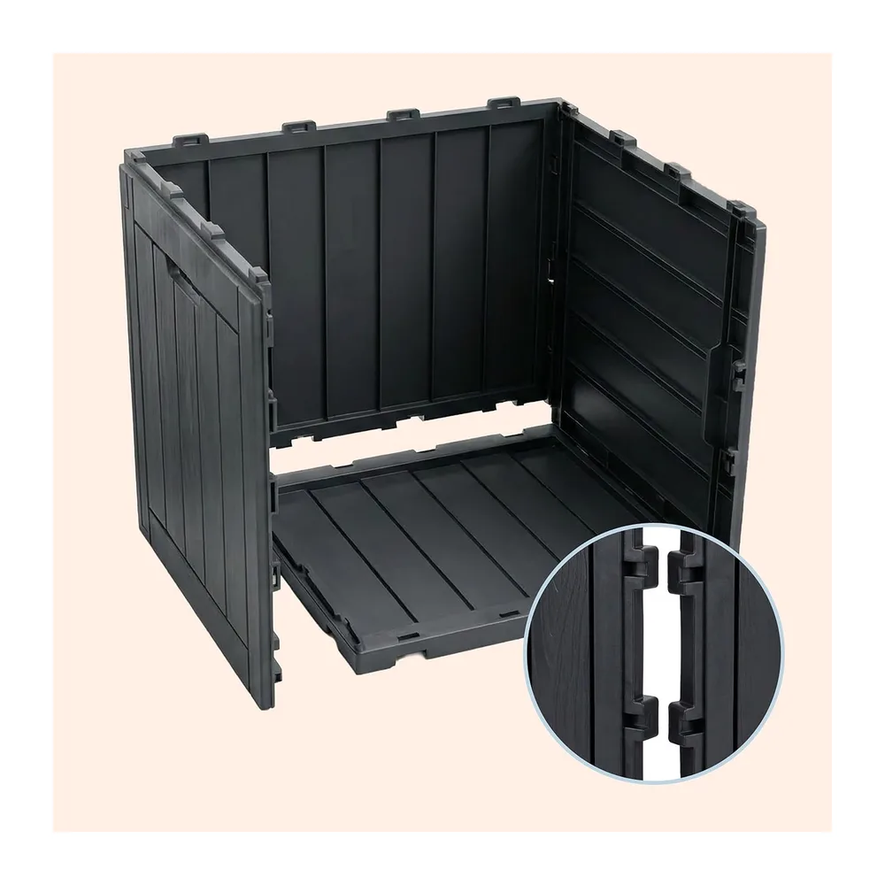 Relaxdays Coffre de Jardin pour Coussins et Outils, résistant aux UV, 118 L, 53x56x43 cm