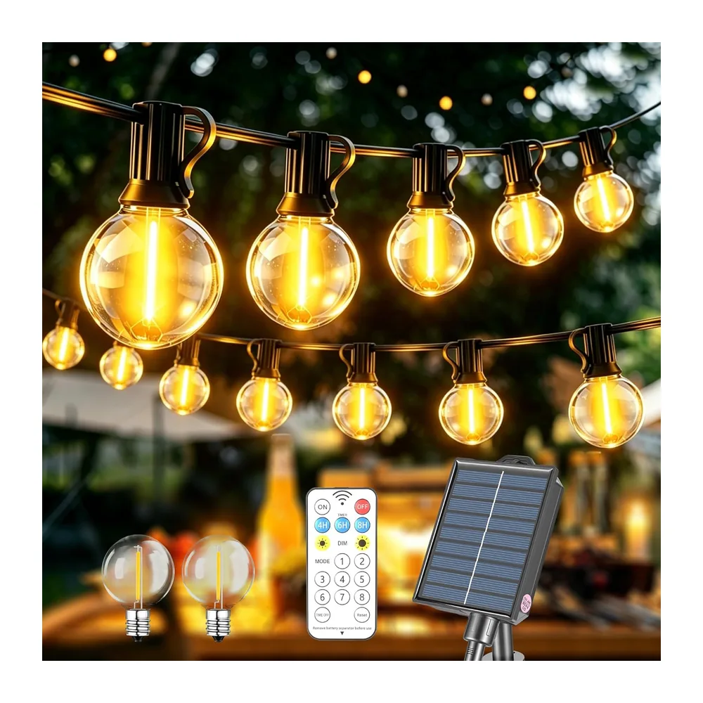 10M LED Guirlande Lumineuse Exterieure Solaire, Guirlande Solaire Remote Guirlande