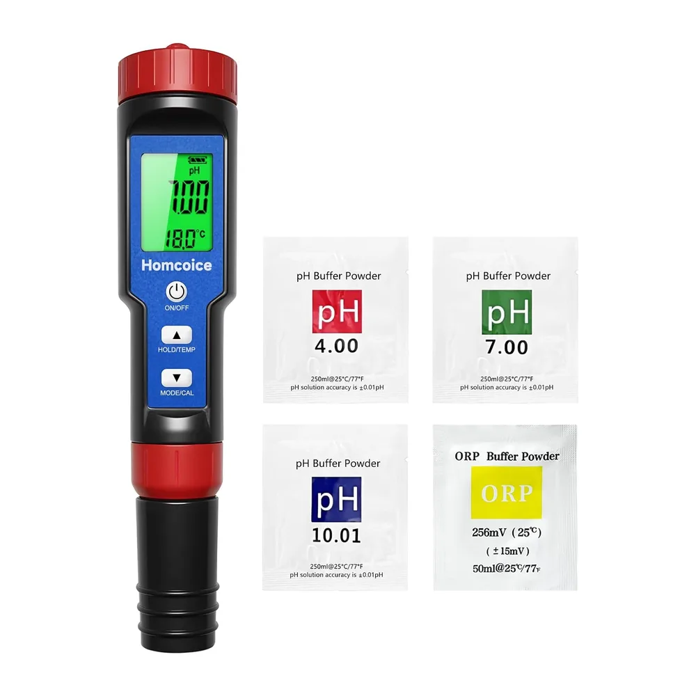 pH Chlore Mètre Piscine 7-en-1, Testeur PH Chlore Salinité ORP TDS EC Température, Tester