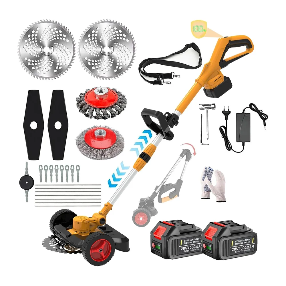 Fiutazge Coupe Bordure sans Fil avec 2 Batteries 21V 4.0Ah, Débroussailleuse Electrique