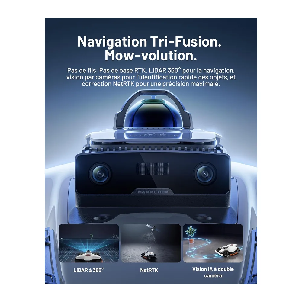 Mammotion LUBA 3 AWD 3000 Robot Tondeuse avac Garage Standard, 80% pentes