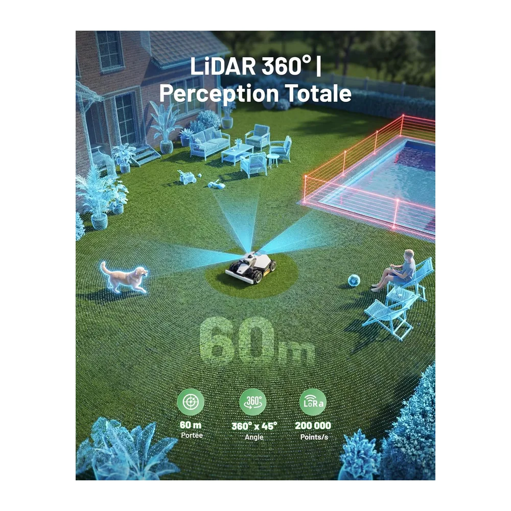 MAMMOTION LUBA Mini 2 AWD 1500 Robot Tondeuse sans Fil