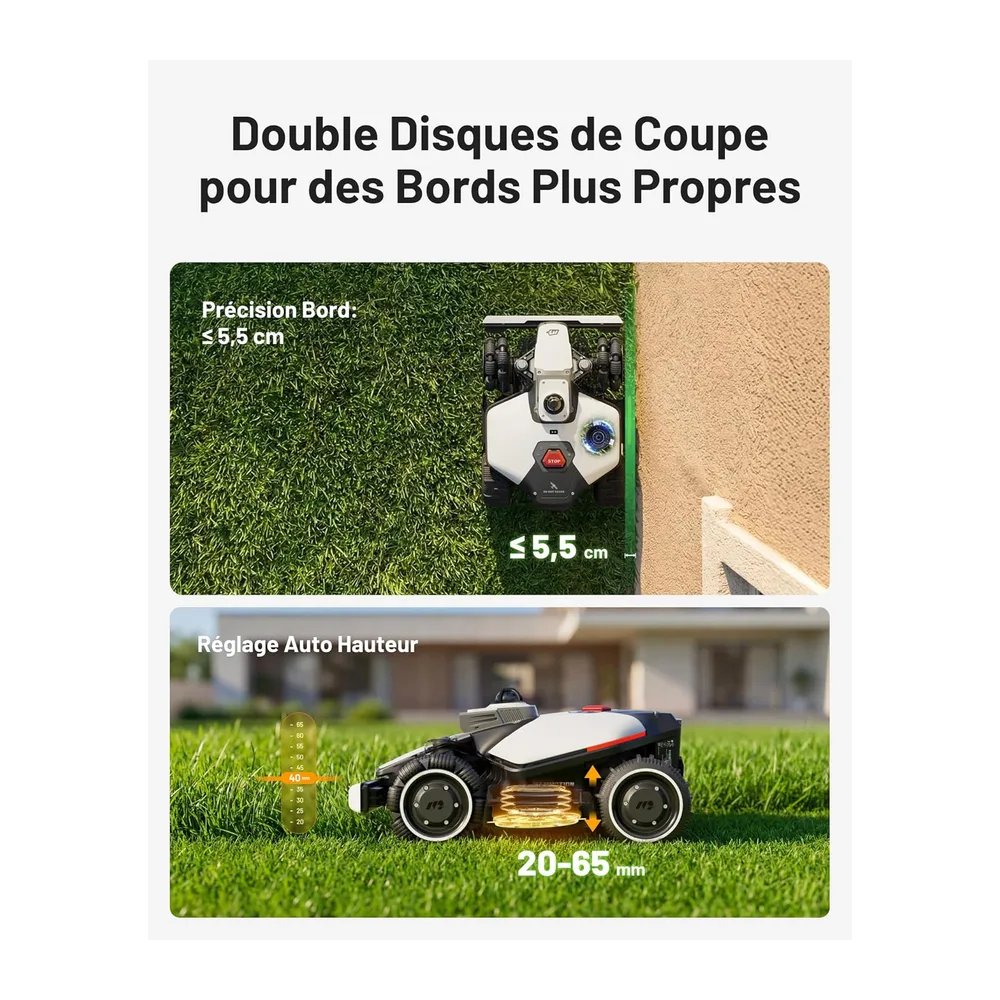 MAMMOTION LUBA Mini 2 AWD 1500 Robot Tondeuse sans Fil